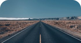 Straight road stretching into the horizon