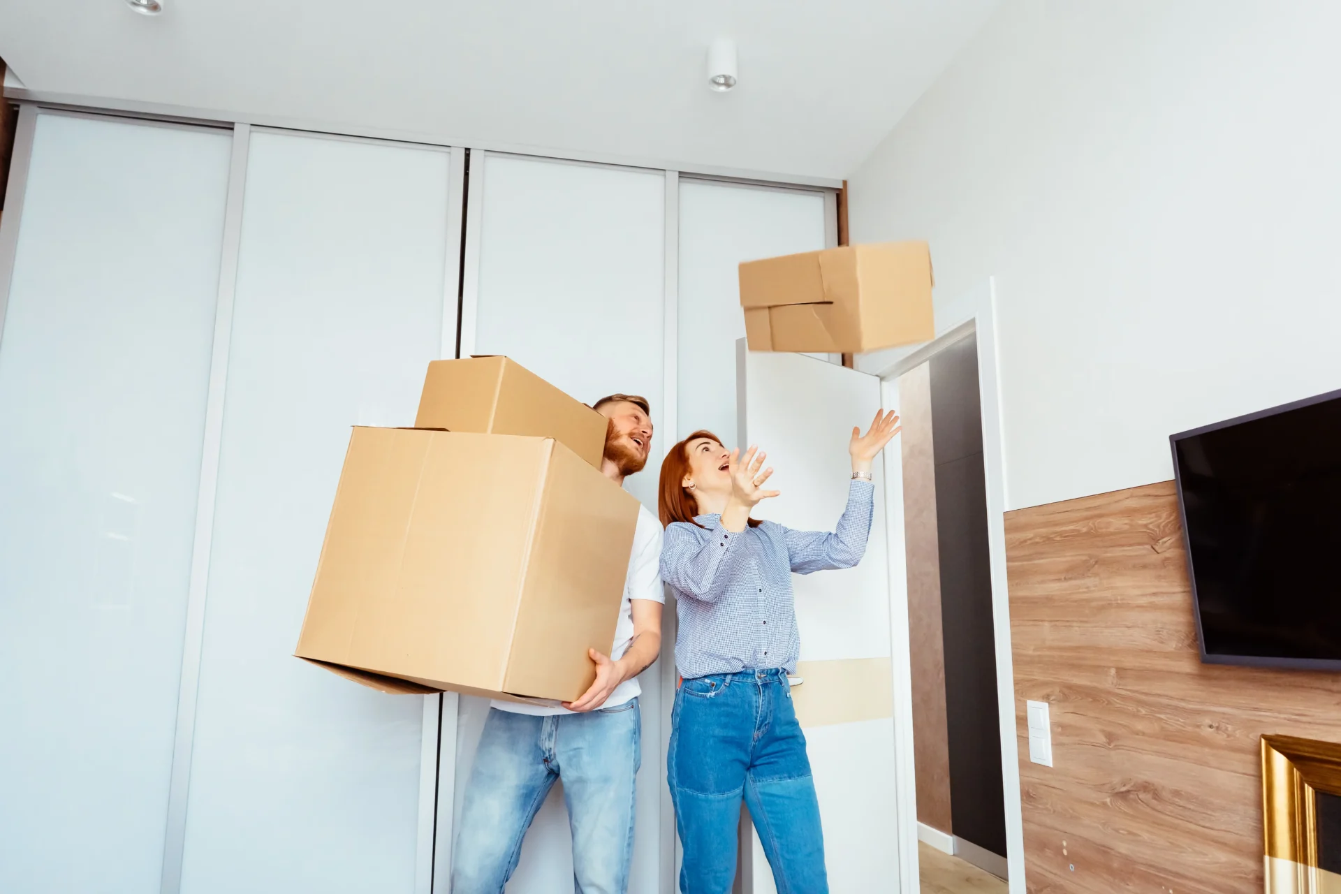 woman and man prepare to moving